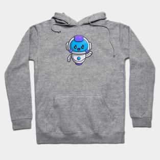 Cute Robot Cartoon Illustration Hoodie